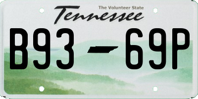 TN license plate B9369P