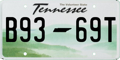 TN license plate B9369T