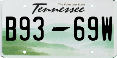 TN license plate B9369W