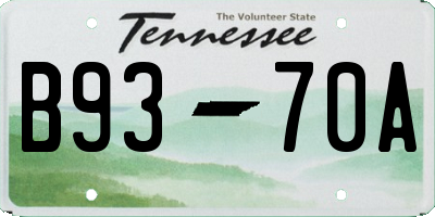 TN license plate B9370A