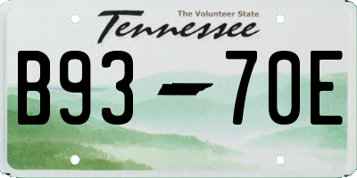 TN license plate B9370E
