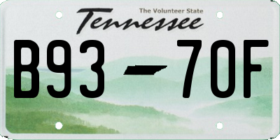 TN license plate B9370F
