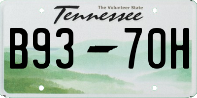 TN license plate B9370H