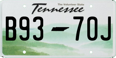 TN license plate B9370J