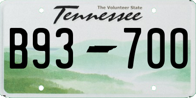 TN license plate B9370O