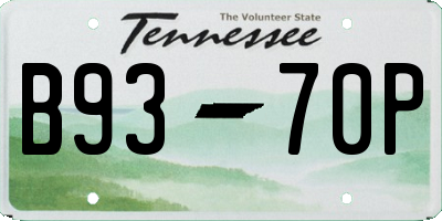 TN license plate B9370P