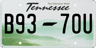 TN license plate B9370U