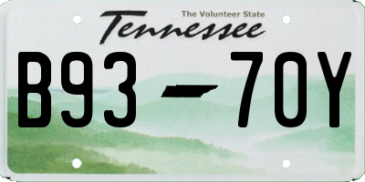 TN license plate B9370Y