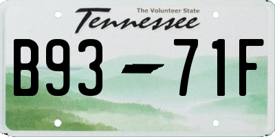 TN license plate B9371F