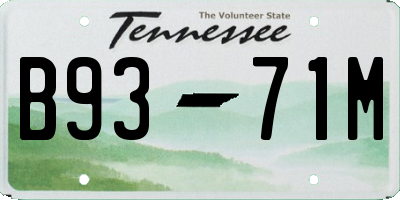 TN license plate B9371M