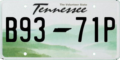 TN license plate B9371P