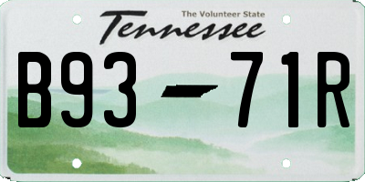 TN license plate B9371R