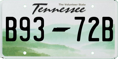 TN license plate B9372B