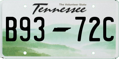 TN license plate B9372C
