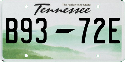 TN license plate B9372E