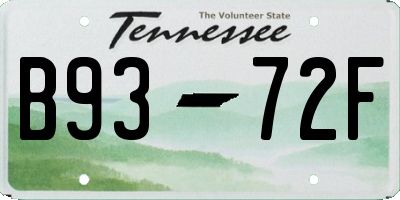 TN license plate B9372F