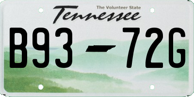TN license plate B9372G
