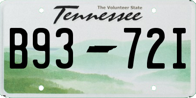 TN license plate B9372I