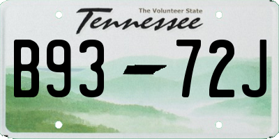 TN license plate B9372J