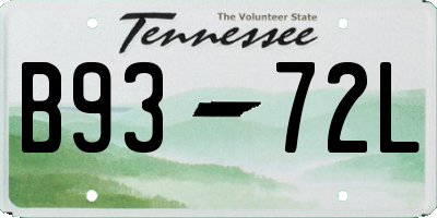 TN license plate B9372L