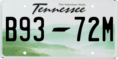 TN license plate B9372M
