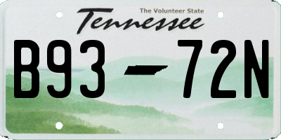TN license plate B9372N