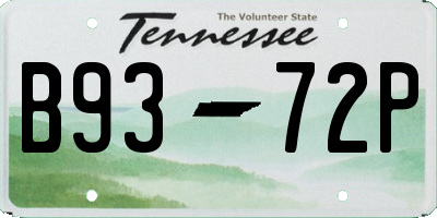 TN license plate B9372P