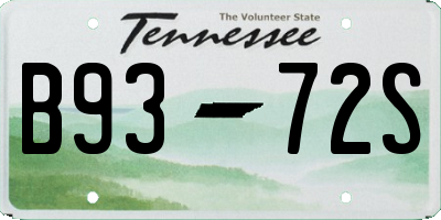 TN license plate B9372S