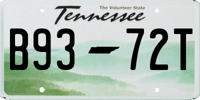 TN license plate B9372T
