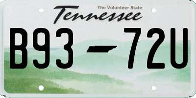 TN license plate B9372U