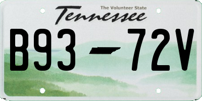 TN license plate B9372V