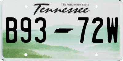 TN license plate B9372W