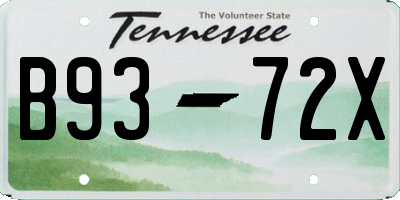 TN license plate B9372X