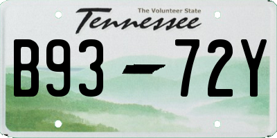 TN license plate B9372Y