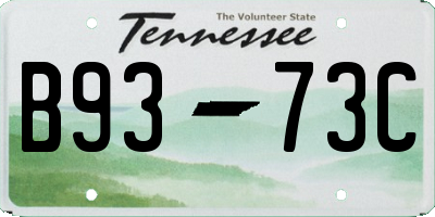 TN license plate B9373C