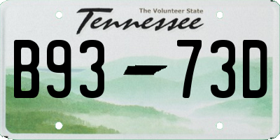 TN license plate B9373D