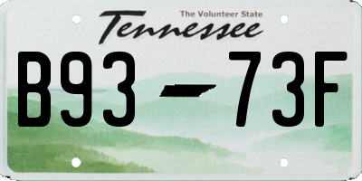 TN license plate B9373F