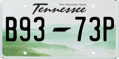 TN license plate B9373P