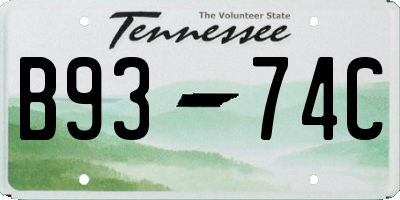 TN license plate B9374C