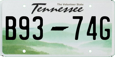 TN license plate B9374G