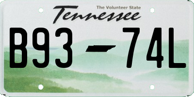 TN license plate B9374L