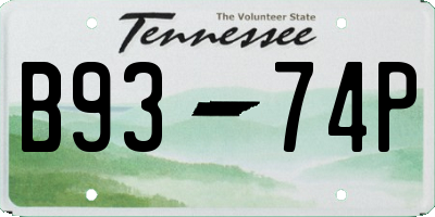 TN license plate B9374P