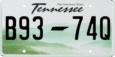 TN license plate B9374Q