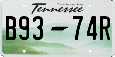 TN license plate B9374R