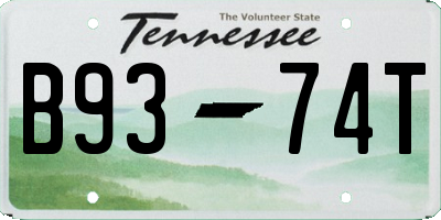 TN license plate B9374T