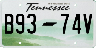 TN license plate B9374V