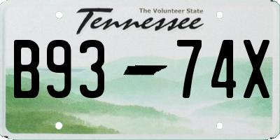 TN license plate B9374X