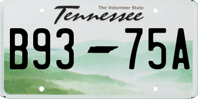 TN license plate B9375A