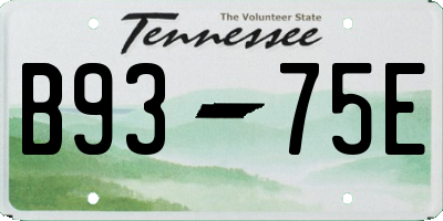 TN license plate B9375E