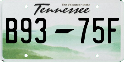 TN license plate B9375F